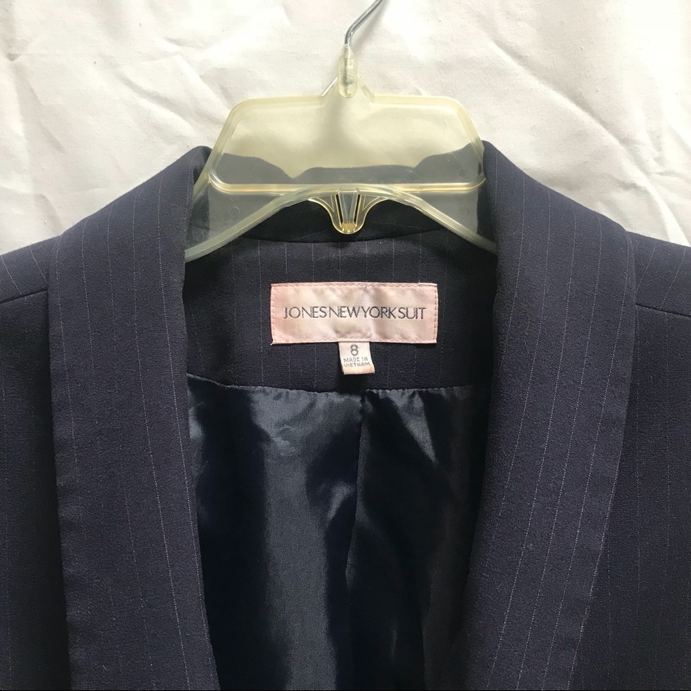 HOLD Navy Blazer w/ Lavender Pinstripes - Jones NY